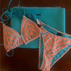 Triangl Vinca - Sherbert Stripe bikini. Size medium. Excellent used condition.